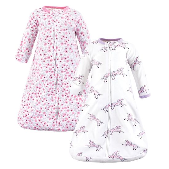 Picture of Hudson Baby Unisex Baby Cotton Wearable Sleeping Bag, Sack, Blanket, Floral Unicorn Long Sleeve, 0-3 Months