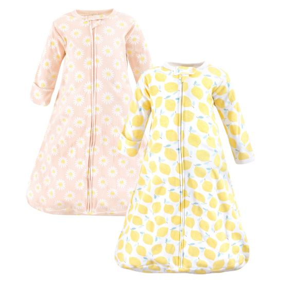 Picture of Hudson Baby Unisex Baby Cotton Wearable Sleeping Bag, Sack, Blanket, Lemon Daisy Long Sleeve, 0-3 Months
