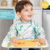 Picture of Bumkins Sleeved Bib for Girl or Boy, Baby and Toddler for 6-24 Mos, Essential Must Have for Eating, Feeding, Baby Led Weaning Supplies, Long Sleeve Mess Saving Food Catcher, Fabric, Dinosaur Gray