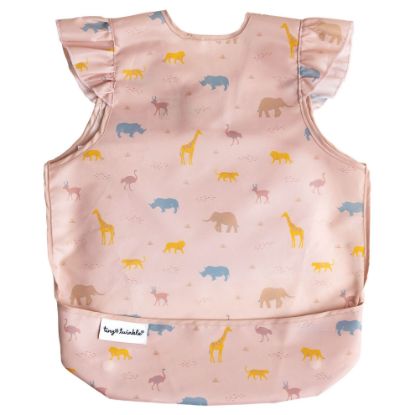 Picture of Tiny Twinkle Mess Proof Baby Bib - Waterproof & Lightweight Baby-Led Weaning Apron | 100% Recycled Polyester, Easy Clean & Machine Washable (Petite Safari, Large 2-4 Years)