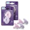 Picture of Philips Avent Soothie 3-18 Months Orthodontic Baby Pacifiers, 100% Silicone Pacifiers, One Piece, BPA-Free, 2 Lilac and 2 Pink, 4 Pack, Model SCF192/70