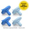 Picture of Philips Avent Soothie 3-18 Months Orthodontic Baby Pacifiers, 100% Silicone Pacifiers, One Piece, BPA-Free, 2 Sky Blue and 2 Light Blue, 4 Pack, Model SCF192/71
