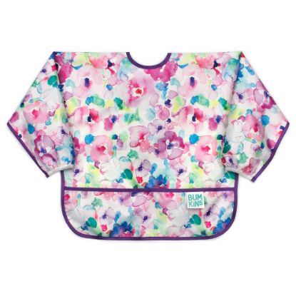 Picture of Bumkins Sleeved Bib for Girl or Boy, Baby and Toddler for 6-24 Mos, Essential Must Have for Eating, Feeding, Baby Led Weaning, Long Sleeve Mess Saving Food Catcher, Soft Fabric, Watercolors Floral