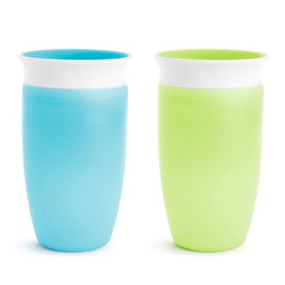 Picture of Munchkin Sippy Cups for Toddlers 1-3, Spill Proof Miracle 360 Cup, 10 Ounce, 2 Pack, Green/Blue