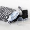 Picture of Bumkins Waterproof Wet Bag for Baby, Travel, Swim Suit, Cloth Diapers, Pump Parts, Pool, Gym Clothes, Toiletry, Strap to Stroller, Daycare, Zipper Reusable Bag, Wetdry Packing Pouch, XOXO Black