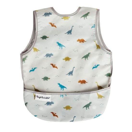 Picture of Tiny Twinkle Mess Proof Baby Bib - Waterproof & Lightweight Baby-Led Weaning Apron | 100% Recycled Polyester, Easy Clean & Machine Washable (Dinosaur, Small 6-24 Months)