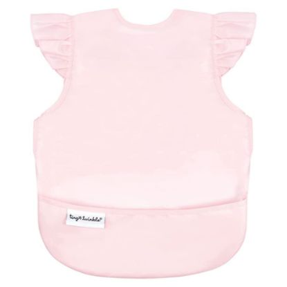 Picture of Tiny Twinkle Mess Proof Baby Bib - Waterproof & Lightweight Baby-Led Weaning Apron | 100% Recycled Polyester, Easy Clean & Machine Washable (Rose, Small 6-24 Months)