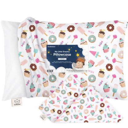 Picture of KeaBabies Toddler Pillowcase 13"x18" - Organic Cotton Toddler Pillowcase for Kids, Boys, Girls, Soft & Durable Cotton Cover for Miniature Sleepy Pillows,Cute Colors,Pillow Sold Separately(Sweet Tooth)