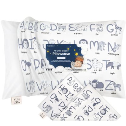 Picture of KeaBabies Toddler Pillowcase 13"x18" - Organic Cotton Toddler Pillowcase for Kids, Boys, Girls, Soft & Durable Cotton Cover for Miniature Sleepy Pillows, Cute Colors, Pillow Sold Separately(Alphamals)
