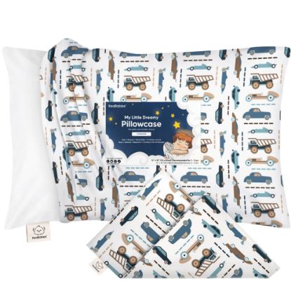 Picture of KeaBabies Toddler Pillowcase 13"x18" - Organic Cotton Toddler Pillowcase for Kids, Boys, Girls, Soft & Durable Cotton Cover for Miniature Sleepy Pillows, Cute Colors, Pillow Sold Separately (Vroom)