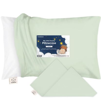 Picture of KeaBabies Toddler Pillowcase 13"x18" - Organic Cotton Toddler Pillowcase for Kids, Boys, Girls, Soft & Durable Cotton Cover for Miniature Sleepy Pillows, Cute Colors, Pillow Sold Separately (Sage)
