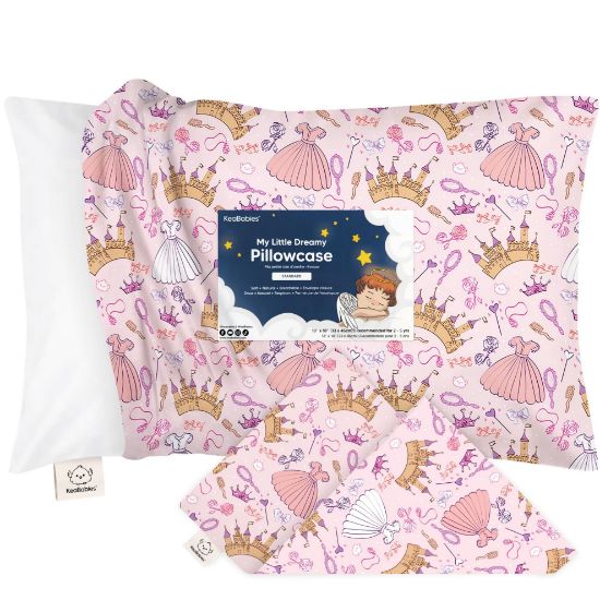 Picture of KeaBabies Toddler Pillowcase 13"x18" - Organic Cotton Toddler Pillowcase for Kids, Boys,Girls,Soft & Durable Cotton Cover for Miniature Sleepy Pillows,Cute Colors,Pillow Sold Separately(Dear Princess)