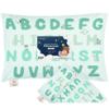 Picture of KeaBabies Toddler Pillowcase 13"x18" - Organic Cotton Toddler Pillowcase for Kids, Boys, Girls, Soft & Durable Cotton Cover for Miniature Sleepy Pillows,Cute Colors,Pillow Sold Separately(KeaABC Mint)