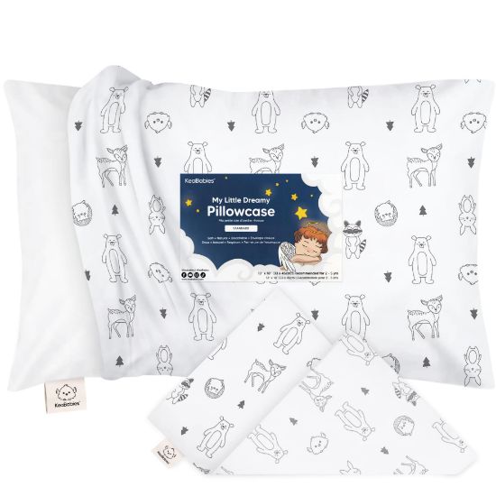 Picture of KeaBabies Toddler Pillowcase 13"x18" - Organic Cotton Toddler Pillowcase for Kids, Boys, Girls, Soft & Durable Cotton Cover for Miniature Sleepy Pillows, Cute Colors,Pillow Sold Separately(KeaFriends)