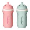 Picture of Tommee Tippee Insulated Sporty Bottle, 9oz, No Spill Toddler Water Bottle For 12 months +, Two-Piece Valve Helps Stop Spills, Pack of 2, Pink and Mint