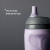 Picture of Tommee Tippee Insulated Sportee Bottle, for 12m+, 9oz, Pack of 2 Non-Spill Toddler Water Bottles, Lilac and Plum, with Two-Piece Valve to Help Stop Spills, Bite-Resistant Spout and Easy-Hold Handle
