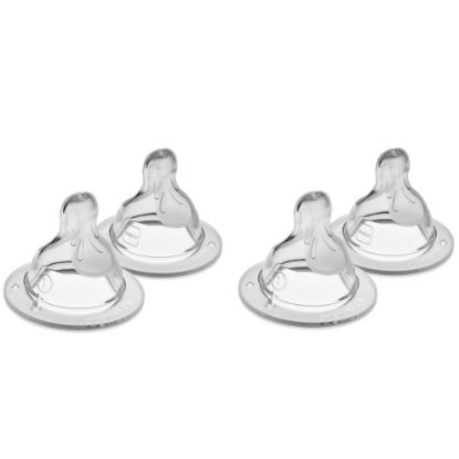 Picture of MAM Bottle Nipples Slow Flow Nipple Level 1, for Newborns and Older, SkinSoft Silicone Nipples for Baby Bottles, Fits All MAM Bottles, 4 Pack