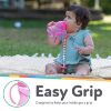 Picture of Nuby Clik-It Grip N' Sip Soft Spout No-Spill Training Sippy Cup with Handles - (3-Pack) 10 oz - 4+ Months - Aqua/Purple/Pink
