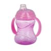 Picture of Nuby Clik-It Grip N' Sip Soft Spout No-Spill Training Sippy Cup with Handles - (3-Pack) 10 oz - 4+ Months - Aqua/Purple/Pink