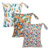 Picture of babygoal Wet Dry Bags for Baby Cloth Diapers, Washable Travel Bags, Beach, Pool, Gym Bag for Swimsuits & Wet Clothes with Two Zippered Pockets 3 Pack, 3LN21