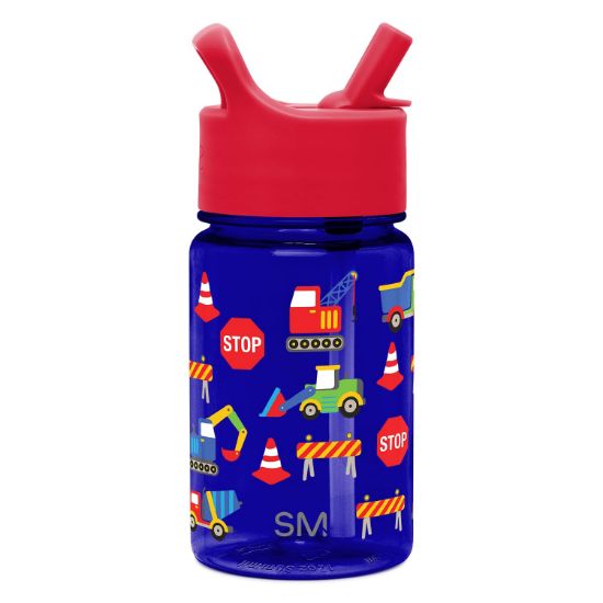 Picture of Simple Modern Kids Water Bottle Plastic BPA-Free Tritan Cup with Leak Proof Straw Lid | Reusable and Durable for Toddlers, Boys | Summit Collection | 12oz, Under Construction