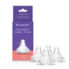 Picture of Lansinoh NaturalWave Baby Bottle Nipples - 100% Soft, Durable Silicone, Made Without BPA BPS, Anti-Colic, Supports The Baby’s Developing Mouth and Teeth, Fast Flow, Size F, 4 Count, 6+ Months