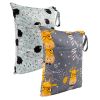 Picture of ALVABABY 2pcs Cloth Diaper Wet Dry Bags Waterproof Reusable with Two Zippered Pockets Travel Beach Pool Daycare Soiled Baby Items Yoga Gym Bag for Swimsuits or Wet Clothes LZ1920