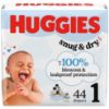 Picture of Huggies Size 1 Diapers, Snug & Dry Newborn Diapers, Size 1 (8-14 lbs), 44 Count, Packaging May Vary