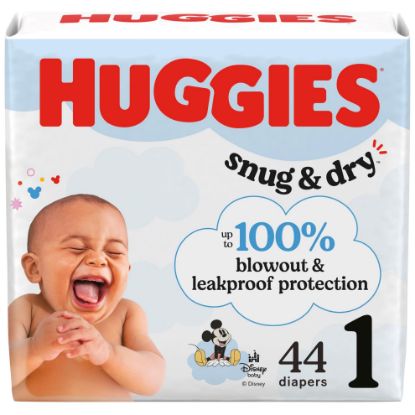 Picture of Huggies Size 1 Diapers, Snug & Dry Newborn Diapers, Size 1 (8-14 lbs), 44 Count, Packaging May Vary