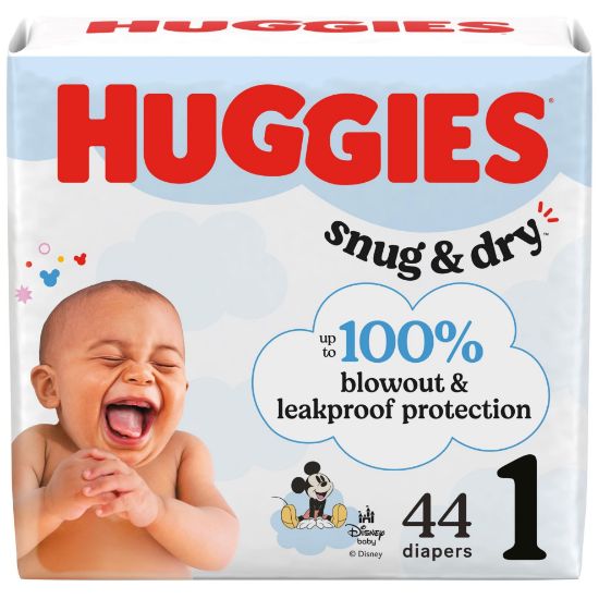 Picture of Huggies Size 1 Diapers, Snug & Dry Newborn Diapers, Size 1 (8-14 lbs), 44 Count, Packaging May Vary