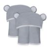 Picture of SWEET DOLPHIN 2 Pack Hooded Baby Towel, 100% Rayon Made from Bamboo, Baby Bath Towel with Hood for Babies, Infant, Toddler and Kids, Large 35 x 35 inch - Grey