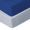 Picture of Biloban Pack and Play Sheets Fitted, 2 Pack Pack and Play Sheet Fits for Graco Pack n Play Mattress, Neutral Playard Sheets for Baby Boys and Girl, Light Grey & Navy, 38”X 26”
