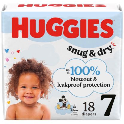 Picture of Huggies Size 7 Diapers, Snug & Dry Baby Diapers, Size 7 (41+ lbs), 18 Count, Packaging May Vary