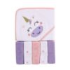 Picture of Luvable Friends Unisex Baby Hooded Towel with Five Washcloths, Unicorn, One Size