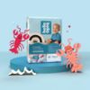 Picture of Hello Bello Premium Swim Diapers, Size S (16-28 lbs), Cute Extra-Bright Lobster Designs, 20 Count Jumbo Pack