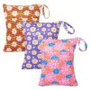 Picture of babygoal Wet Dry Bags for Baby Cloth Diapers, Washable Travel Bags, Beach, Pool, Gym Bag for Swimsuits & Wet Clothes with Two Zippered Pockets 3 Pack 3LN07