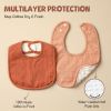 Picture of POIKSHARK 6-Pack Muslin Baby Bibs for Unisex Boys Girls, Solid Colors, Soft Cotton Baby Drool Bibs, Drooling and Teething Bibs for Infant, Newborn - Orange