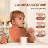 Picture of POIKSHARK 6-Pack Muslin Baby Bibs for Unisex Boys Girls, Solid Colors, Soft Cotton Baby Drool Bibs, Drooling and Teething Bibs for Infant, Newborn - Orange