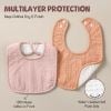 Picture of POIKSHARK 6-Pack Muslin Baby Bibs for Unisex Boys Girls, Soft Cotton Baby Drool Bibs, Solid Colors, Drooling and Teething Bibs for Infant, Newborn - Pink