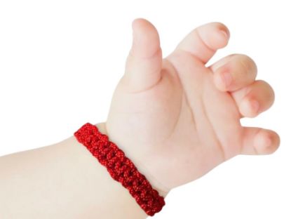 Picture of Red Bracelet for Babies, Baby Girl and Baby boy. Protection Amulet for baby. String for Good Luck and The Evil Eye. Infant Bracelet for baby color red,blue,pink black (Red bracelet)