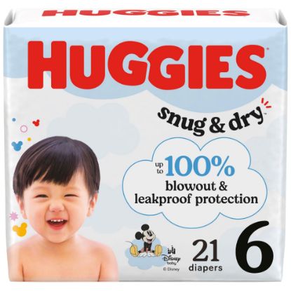 Picture of Huggies Size 6 Diapers, Snug & Dry Baby Diapers, Size 6 (35+ lbs), 21 Count, Packaging May Vary
