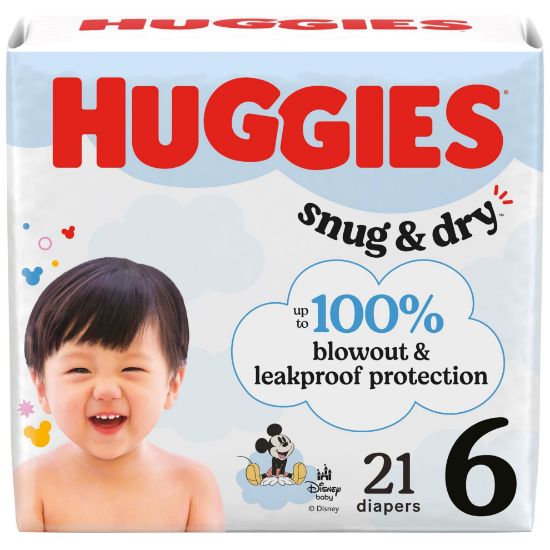 Picture of Huggies Size 6 Diapers, Snug & Dry Baby Diapers, Size 6 (35+ lbs), 21 Count, Packaging May Vary