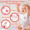 Picture of Zainpe 6Pcs Snap Muslin Cotton Baby Bibs Strawberry Lemon Avocado Pattern Infants Feeding Bib Adjustable Machine Washable Unisex Burp Cloths with 6 Absorbent & Soft Layers for Drooling and Teething