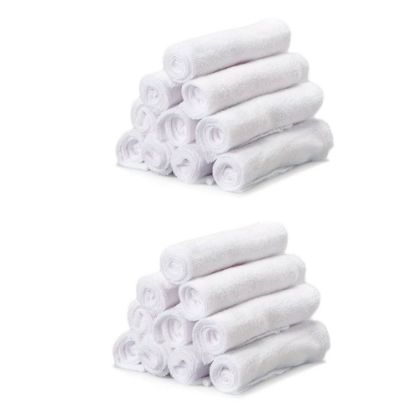 Picture of Spasilk Washcloth Wipes Set for Newborn Boys and Girls, Soft Terry Washcloth Set, Pack of 20, White