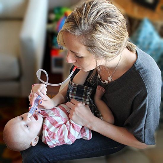 Picture of Baby Nasal Aspirator with 24 Hygiene Filters, Snot Sucker for Baby, Straw for Stuffy Nose- Non-toxic, Cleanable and Reusable