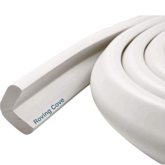 Picture of Roving Cove HeftyFit Edge Protector for Baby Proofing (6ft Large Edge Only), Heavy-Duty Soft Furniture Edge Bumper Guards, Desk Edge Cushion, Wall Corner Covers, 3M Adhesive, Oyster White (Off White)