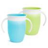 Picture of Munchkin Sippy Cup for 6 Month Old and Up, Spill Proof Miracle 360 Toddler Cups with Transition Handles, 7 Ounce, 2 Pack, Blue/Green