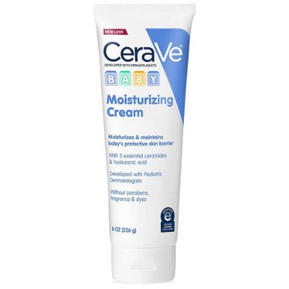 Picture of CeraVe Baby Cream, Gentle Moisturizing Cream with Ceramides, Fragrance, Paraben, Dye & Phthalates Free, Rich & Non-Greasy Feel, Gentle Baby Skin Care, 8 Ounce