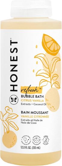 Picture of The Honest Company Foaming Bubble Bath | Gentle for Baby | Naturally Derived, Tear-free, Hypoallergenic | Citrus Vanilla Refresh, 12 fl oz