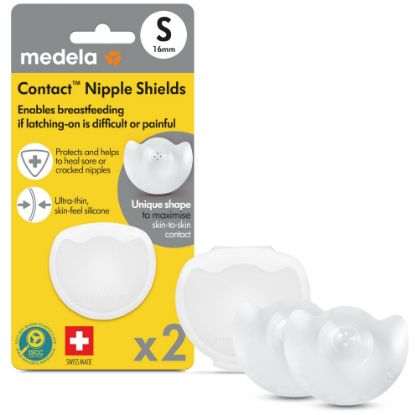 Picture of Medela Contact Nipple Shields, Small 16mm | For Latching Difficulties during Breastfeeding, Flat or Inverted Nipples